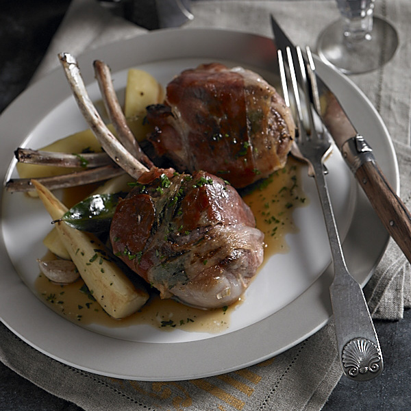 American lamb chops saltimbocca