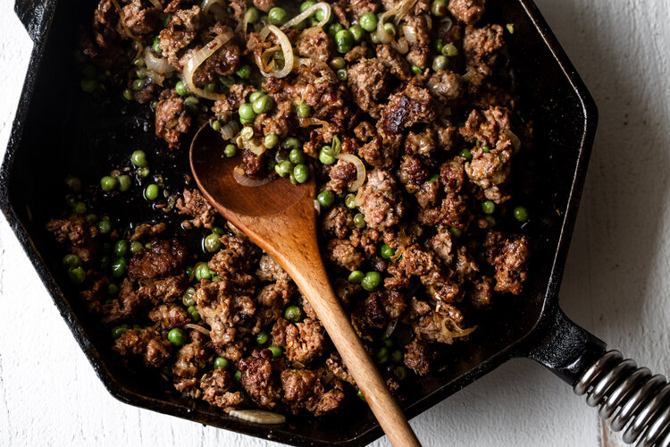 Spring American Lamb Pasta with Peas and Greens