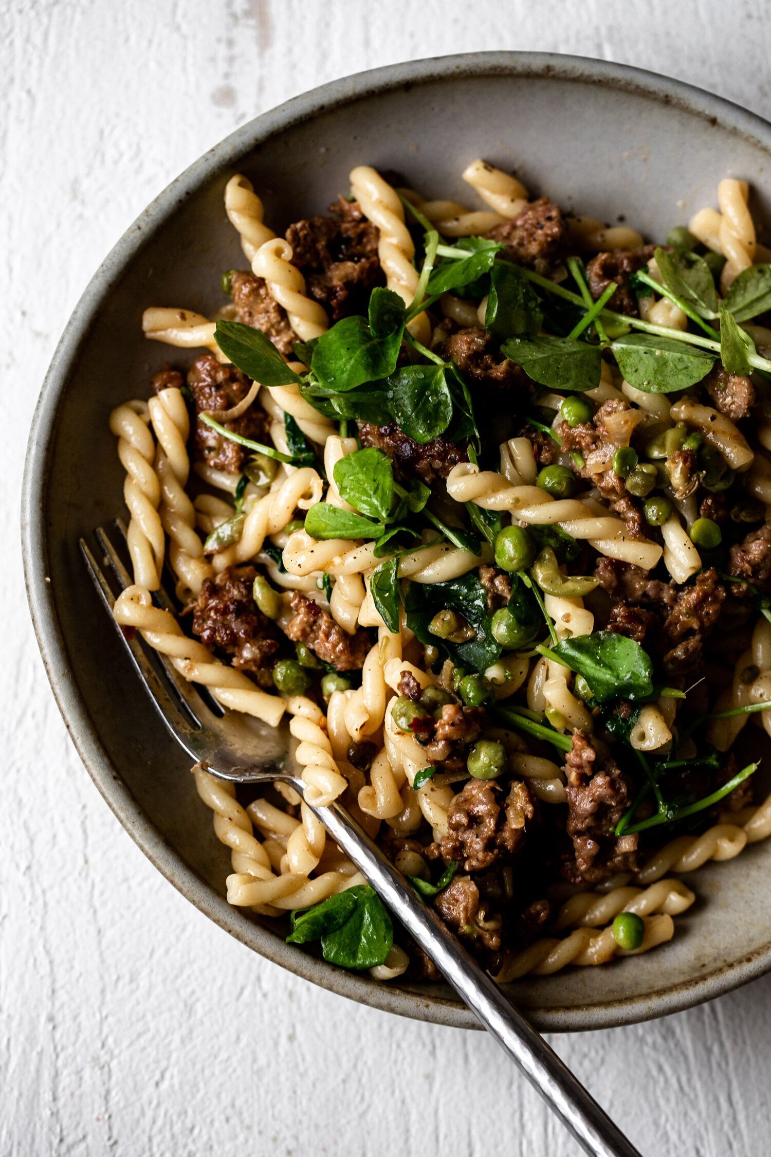 Spring American Lamb Pasta with Peas and Greens